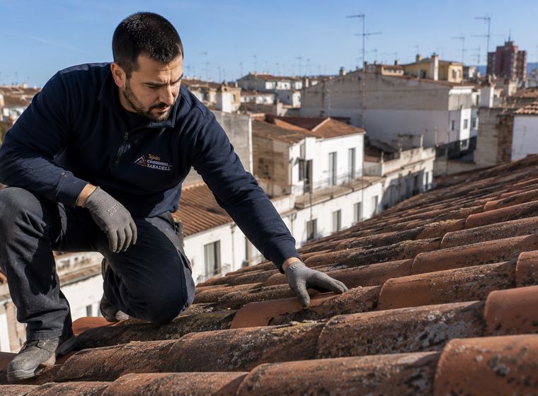 Reparación de cumbrera y alero en casa antigua de Sabadell